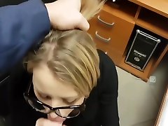 Cute office secretary sucks off her boss and swallows his sperm before going home to her husband