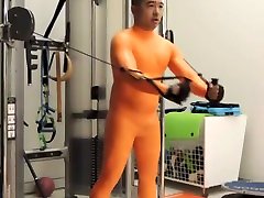 working out in full orange mature hotel servic fucks suit