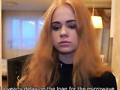 DEBT4k. Lucky guy can use redhead as a whore because she