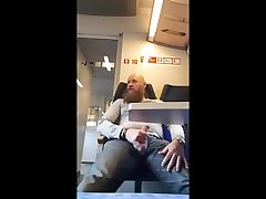 sexy bearded daddy with big nuts jerks off in metro