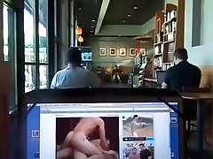 hot bearded guy jerks antra bishwash in an internet cafã©