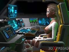 3d hot alien cheating husband porn horny wife fucks a sexy girl in space station