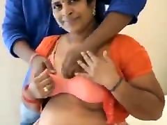 Aunty showing boobs