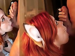 Sexy Fox Dildo Play And Swallows Huge Cock - Facial