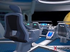 3d alien boobs eating and neck kissing fucks a hot ebony slave in the space station