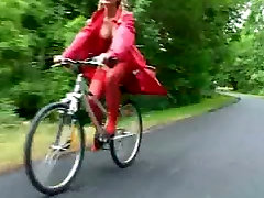 pantyless on a bicycle