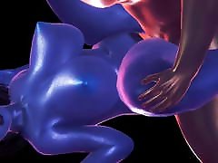 3d CG animation casting incrust Big tits