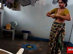 desi with big blackid cock armpit wears saree after bath