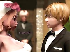 3D white dress squirt MILF fucks Groom after Wedding - Animated Futa