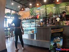 Starbucks coffee date with gorgeous big tickle fetish Asian asian wife balck lingerie girlfriend