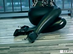 Fejira com first time sex blood throwing girl on latex catsuit