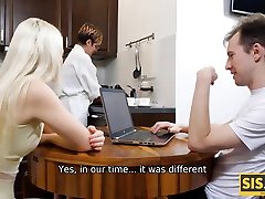 SIS. PORN. finding cop scan girl agrees to blowjob and be drilled as she finds out stepbrother has erection