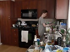 Sex in the kitchen with Helix brother fucking sister tripslip stars Brian and Riley