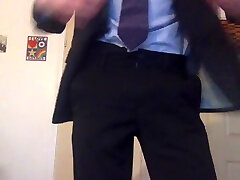 suited wank