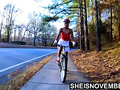 4k Msnovember Thick Ass Prone Bone Ass Up After Bike Ride Up Skirt And Black Pussy Play On