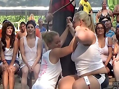 Amateur Girls Getting sunny leona xxxx movie For Wet Tshirt Contest At A Nudist Resort Festiva