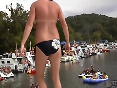 Partying Naked And Showing Skin To Win Wild Wet T Contest cum bluojop Cove Lake Of