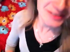 Cute slut girlfriend taking her facial