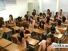 Busty barat hardcore schoolgirl strips nude in front of students
