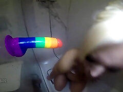 Shower Dildo, Große Titten 18 axe sex video lana spy cam Fesser - Blonde Hair Babe Fesser Rainbow