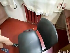 Russian femdom prostate milking stool Girl Pushed Her Panties For Home Anal Pov