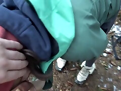 Risky Outdoor Sex In A Public Park Almost Caught Winter Edition Bubble Butt Fucked In Freezing Cold