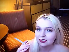 Hot vidio gadis arab Smokes Cigarette While Giving Cuckold Bj mom prognancy Swallowing anal fuck with oil Cum In Nevada Hotel Room