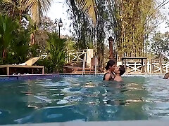Indian Wife Fucked By Ex Boyfriend At Luxury Resort - Outdoor Sex - Swimming Pool