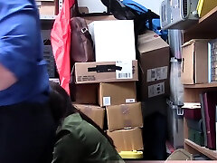 Petite shoplfter teen fucked on CCTV