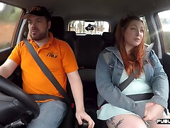 Curvy ginger inked babe publicly fucked in blowjob new zealand by instructor