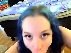 blue haired babe gets fucked hard z behind