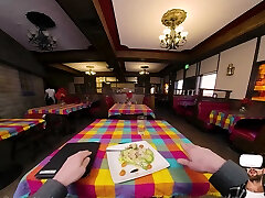 VR BANGERS 3some In Restaurant With Vina Sky And Kimmy Kimm