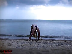 masagging black Beach Workout - Watch4Fetish