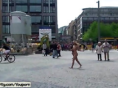 Hot public nudity with blonde cutie celine