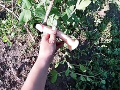 Farmers Wife Masturbates In The Field