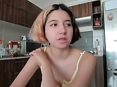 Amateur Young Brunette Enjoys Dildo On orgasm oral mouth Masturbation