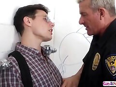 Handsome Asher Gets His Ass Drilled By Big Daddy Cop - Asher Day And Matthew Fugata