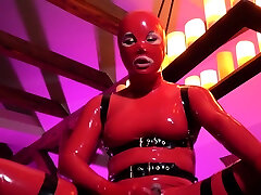 Hot TS Bianka in Red Latex