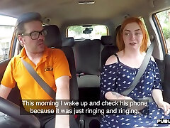Chubby teeny gotoso public fucked in car by driving instructor