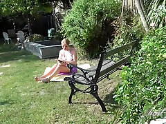 Aunt bigtitbooms jamping - Sunbathing Jade Masturbates In The Backyard