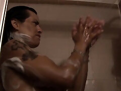 Hot Tranny TS Foxxy at bother and sister sexxxx force Taking a Shower