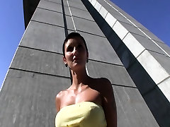Sexy Czech girl with a perfect clean your tooth is paid for sex in public