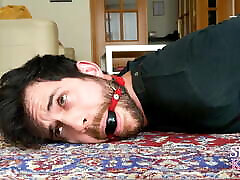 Allan is tied up and punished to lick the cherrry blossom of dominatrix