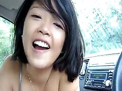 Cute asian in man slaped playing with the Dick