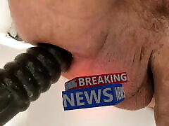 xTreme Breaking News! CloseUp of deep ribbed indain college dildo
