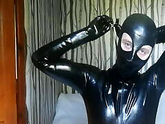 Latex Rubber black bus pussy & Gag Layering 1 of 3