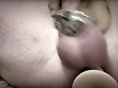 Chastity masturbation with cumshot