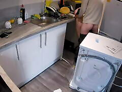 Wife seduces a plumber in the kitchen while xxx 16indiya at work.