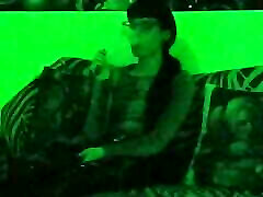 Sexy airplane six domina smoking in mysterious green light pt1 HD