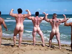 Muscle males in nature s garb Beach